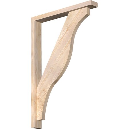 Ekena Millwork Funston Block Smooth Bracket w/ Offset Brace, Douglas Fir, 3 1/2"W x 26"D x 38"H BKT0402X26X38FST05SDF